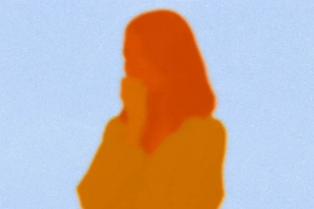 An abstract silhouette in orange